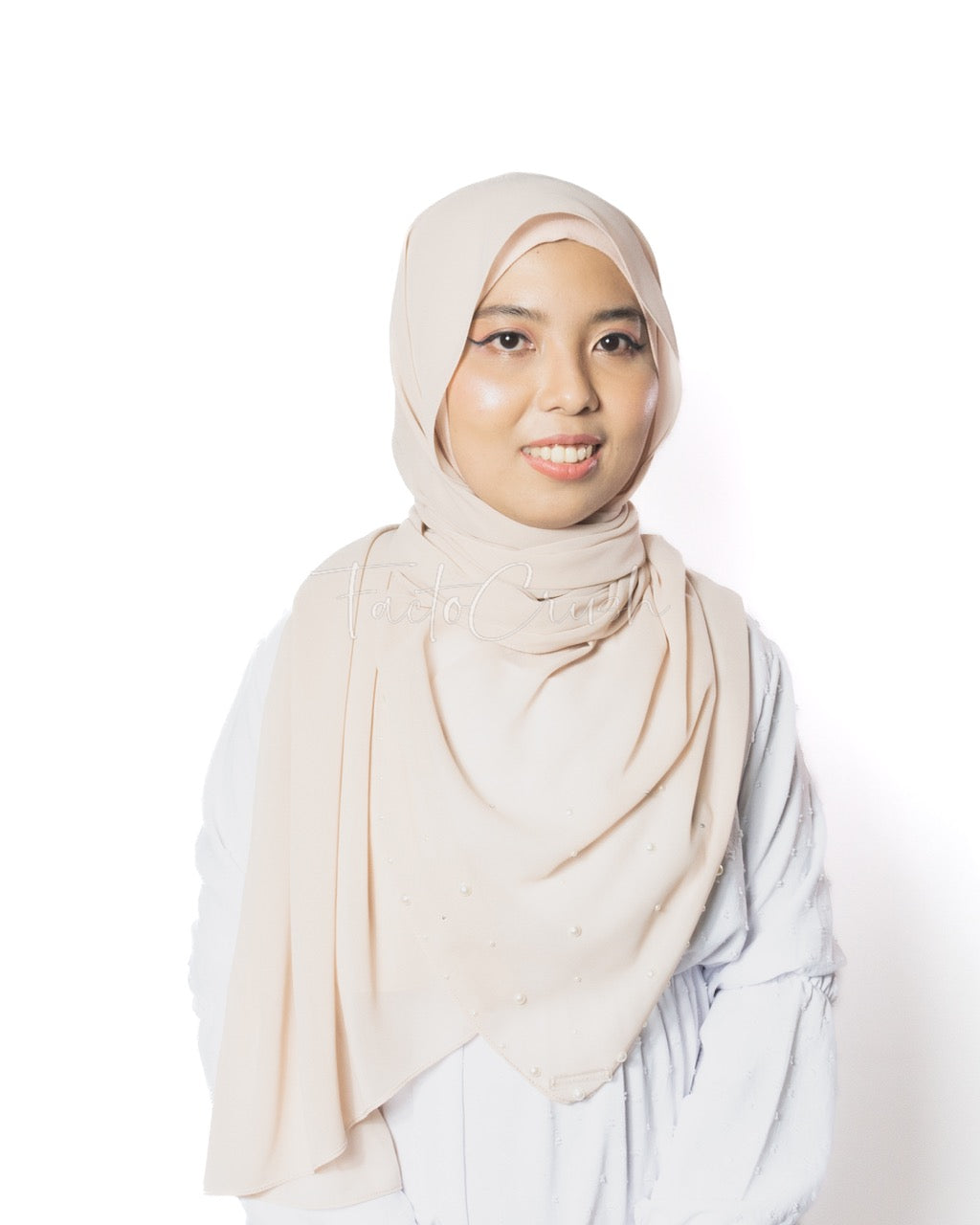 Kejora Nude Chiffon Shawl
