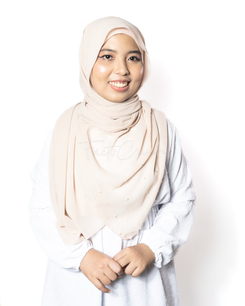 Kejora Nude Chiffon Shawl Secondary image