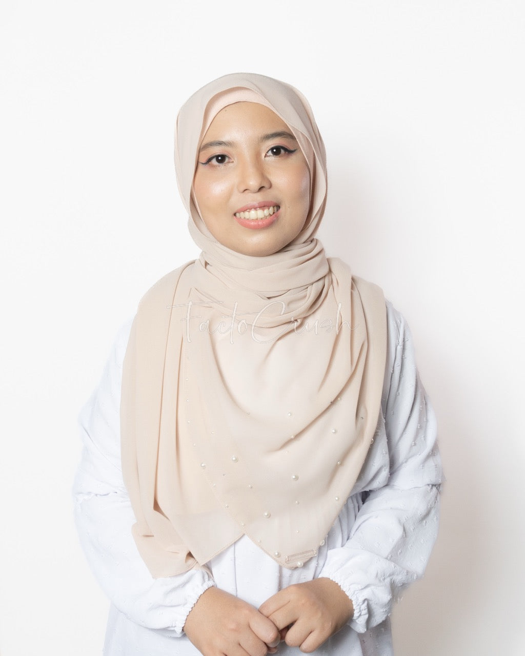 Kejora Nude Chiffon Shawl
