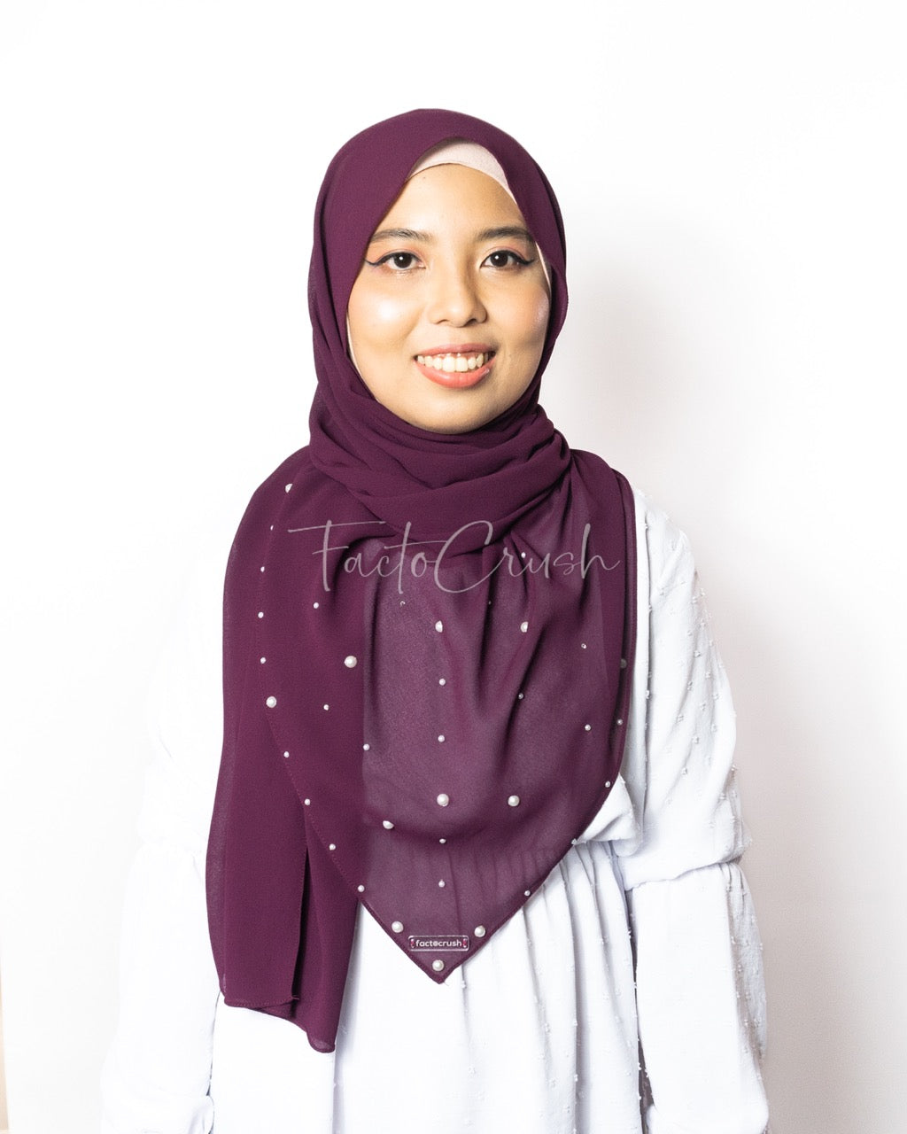 Kejora Dark Purple Chiffon Shawl