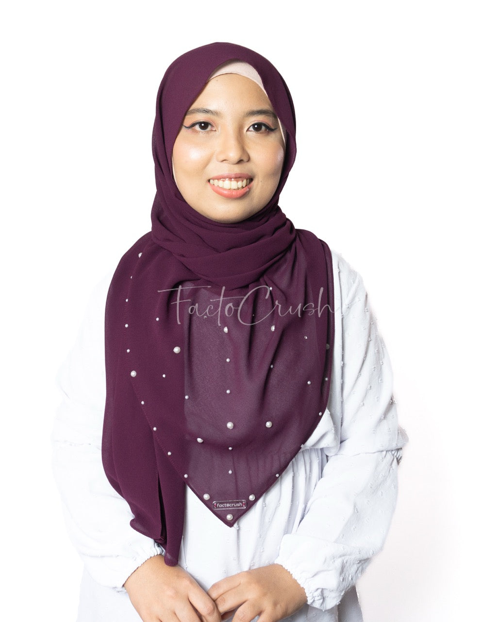 Kejora Dark Purple Chiffon Shawl Main image