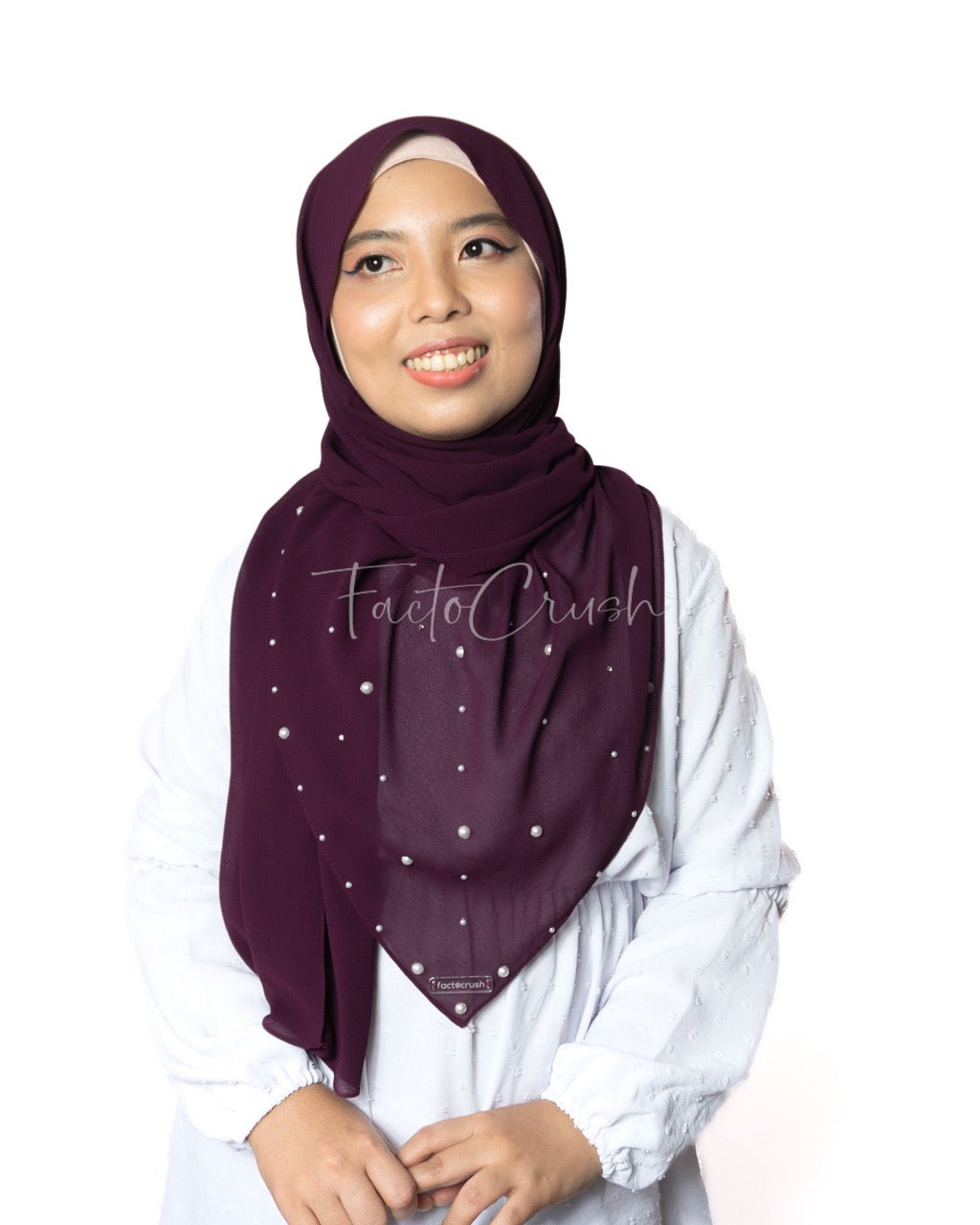 Kejora Dark Purple Chiffon Shawl Secondary image