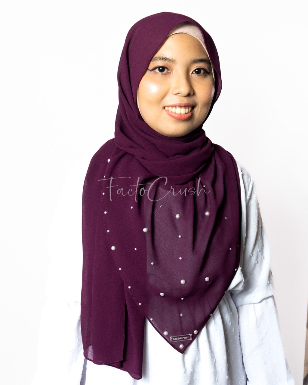 Kejora Dark Purple Chiffon Shawl